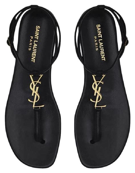 ysl black sandals flat.